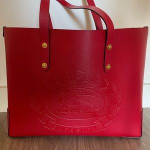 NWT Burberry leather embossed tote